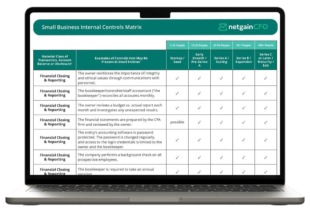 screenshot of the Internal Controls PDF displayed on a Macbook