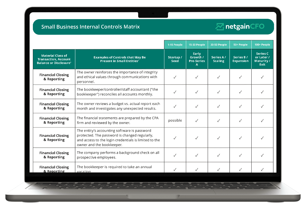screenshot of the Internal Controls PDF displayed on a Macbook